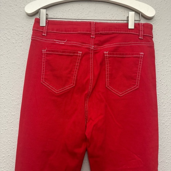 SHEIN Red Skinny Pants with Tapered Fit - Picture 5 of 7